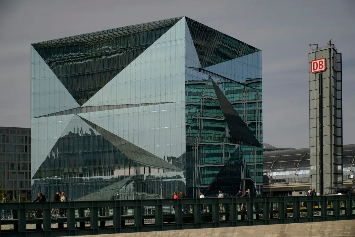 Glass facade of a contemporary office building